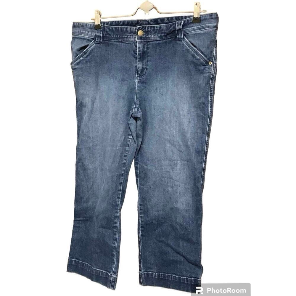 Woolrich Women's Size 12 Jean Capri Blue Indigo Wash Denim Stretch Cotton